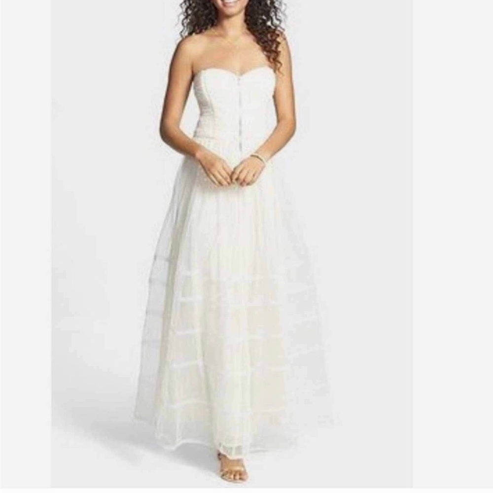 Betsey Johnson White Strapless Maxi Dress